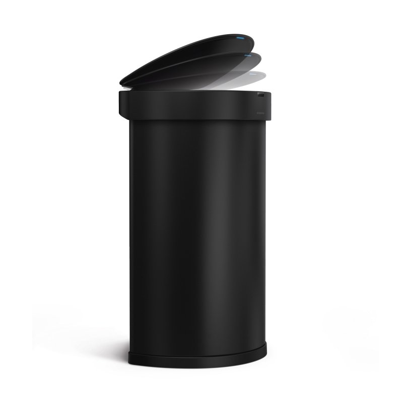 simplehuman Kosz na śmieci 45 L SENSOR LINER POCKET Półokrągły z Czujnikiem Ruchu / Czarny
