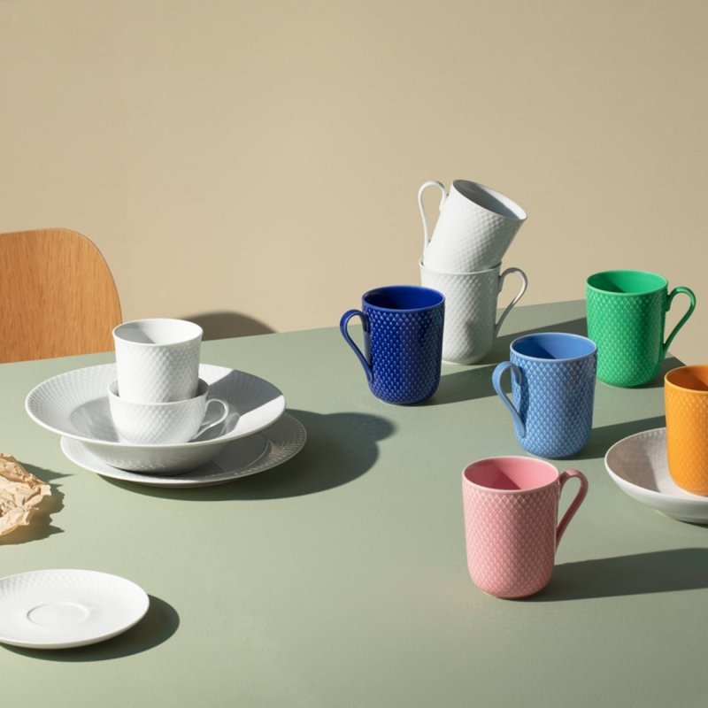 Lyngby Porcelain RHOMBE COLOR Kubek z Uchem 330 ml Różowy