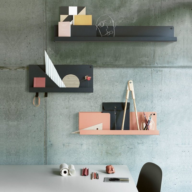 Muuto FOLDED Organizer - Półka Ścienna 29 cm Szara