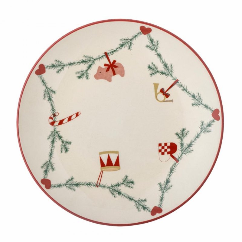 Bloomingville CHRISTMAS YULE Świąteczny Talerz Obiadowy 25,5 cm