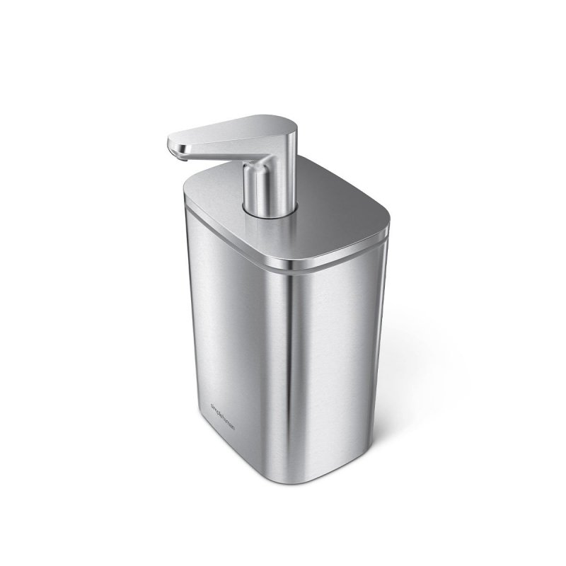 Simplehuman STEEL Stalowy Dozownik do Mydła w Płynie 473 ml Srebrny Matowy z Powłoką Antybakteryjną