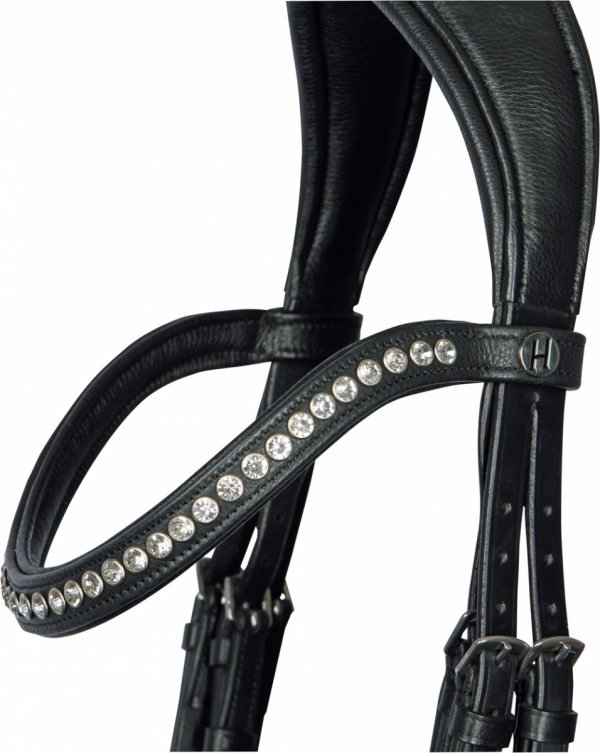 Ogłowie Nero Soft z miękkiej skóry Full srebrne wykończenie Harrys Horse