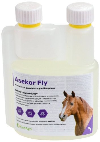 Preparat na owady latające i biegające ASEKOR FLY, bezbarwny, 600 ml, Can Agri