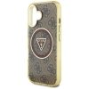 Guess IML Metal Glitter 4G Circle Triangle MagSafe - Etui do iPhone 16 (brązowy)