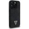 Guess Grained Hot Stamp Peony Triangle Logo MagSafe - Etui do iPhone 16 Pro (czarny)