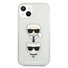 Karl Lagerfeld Glitter Karl & Choupette Head - Etui iPhone 13 mini (srebrny)