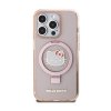 Hello Kitty Ring Stand Glitter Electrop Logo MagSafe - Etui iPhone 15 Pro (różowy)