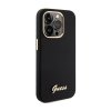 Guess Silicone Script Metal Logo & Frame - Etui iPhone 15 Pro (czarny)