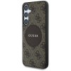 Guess 4G Round Patch Classic Logo MagSafe - Etui do Samsung Galaxy S25 (brązowy)
