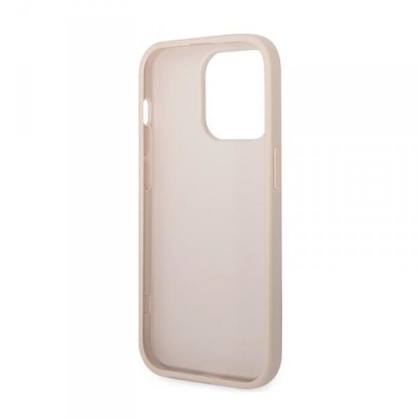 Guess 4G Metal Gold Logo – Etui iPhone 14 Pro (różowy)