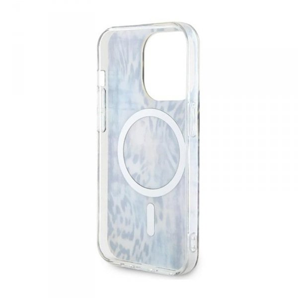 Guess Leopard MagSafe - Etui iPhone 14 Pro (Niebieski)