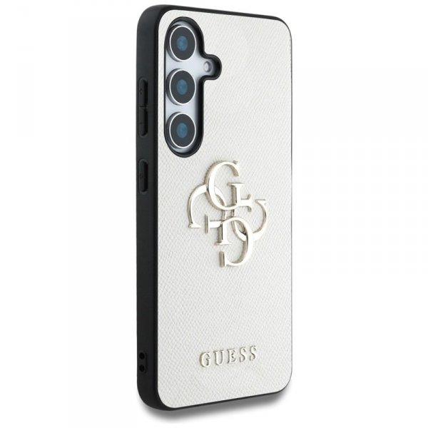 Guess Grained Big 4G Logo Small Classic Logo - Etui do Samsung Galaxy S25 (beżowy)
