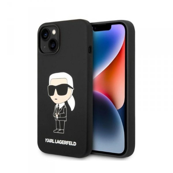 Karl Lagerfeld Silicone Ikonik MagSafe - Etui iPhone 15 Plus / 14 Plus (czarny)