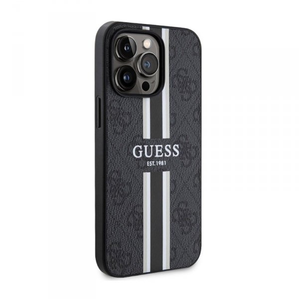 Guess 4G Printed Stripes MagSafe - Etui iPhone 13 Pro (Czarny)