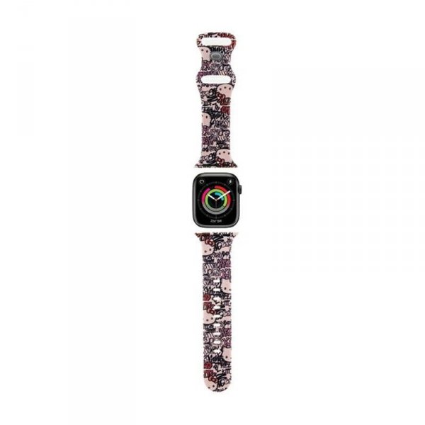 Hello Kitty Silicone Tags Graffiti - Pasek do Apple Watch 38/40/41 mm (różowy)