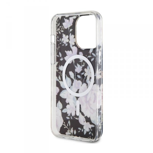 Guess Flower MagSafe - Etui iPhone 14 Pro Max (Czarny)