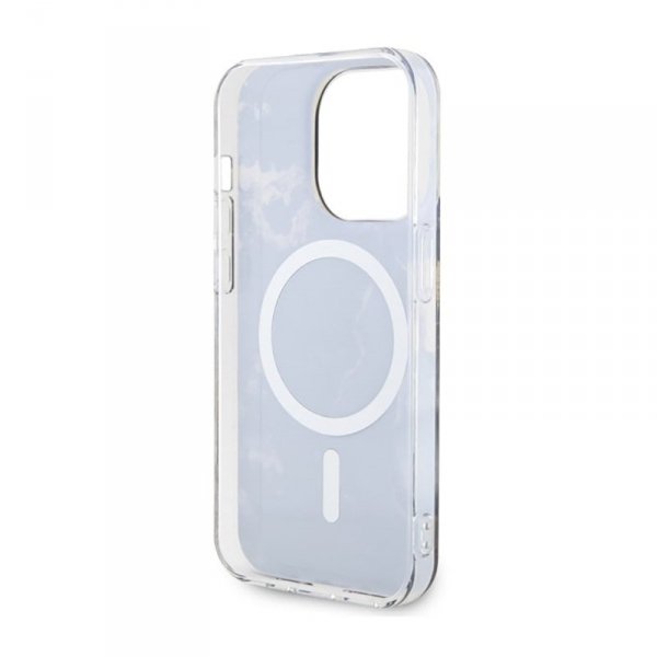 Guess Golden Marble MagSafe - Etui iPhone 14 Pro (Czarny)