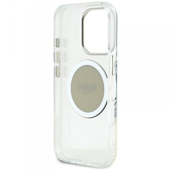 Guess IML Metal Colored Circle Classic Logo MagSafe - Etui do iPhone 16 Pro Max (szary)