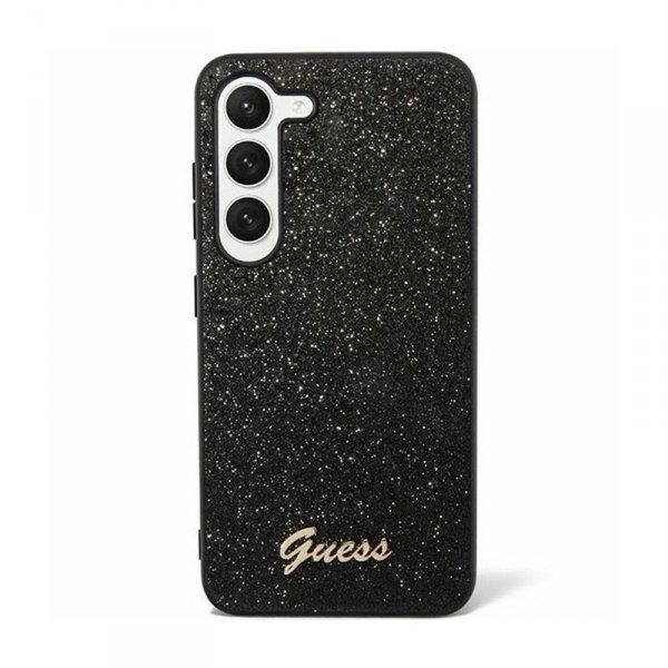 Guess Glitter Flakes Metal Logo Case - Etui Samsung Galaxy S24 (czarny)