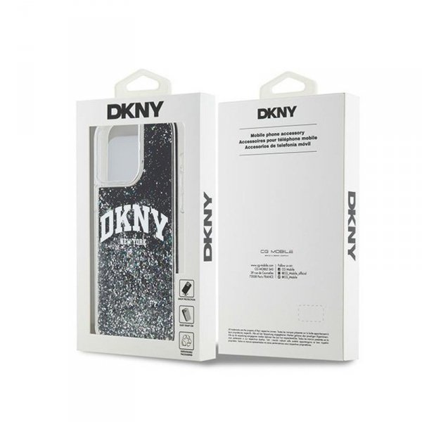 DKNY Liquid Glitter Big Logo - Etui iPhone 13 Pro Max (czarny)
