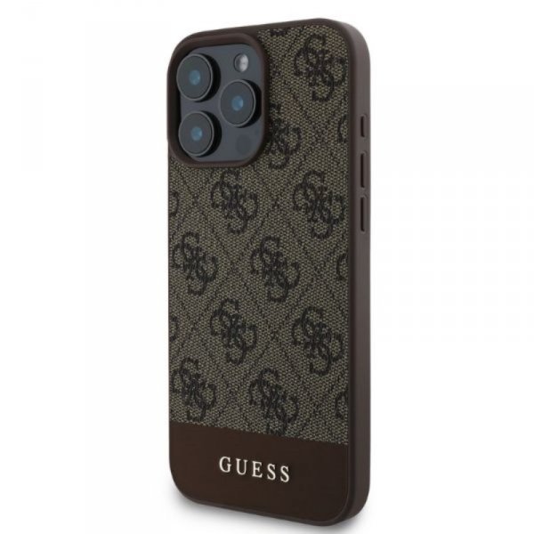 Guess 4G Bottom Stripe - Etui iPhone 16 Pro (brązowy)