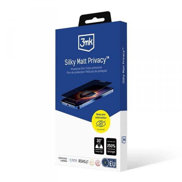 3mk Silky Matt Privacy - Matowa folia prywatyzująca do iPhone 17 Pro