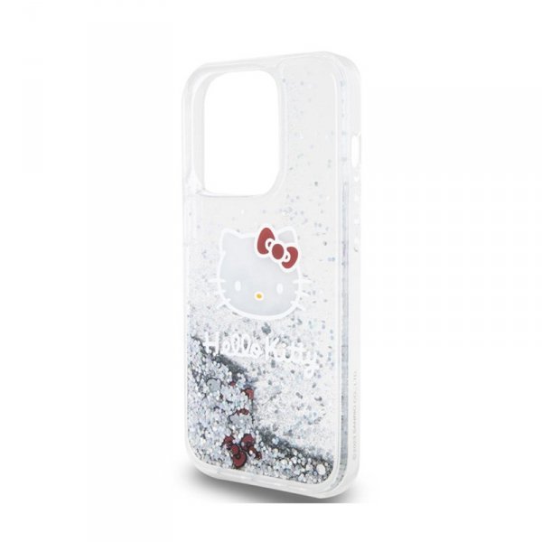 Hello Kitty Liquid Glitter Charms Kitty Head - Etui iPhone 14 Pro Max (srebrny)