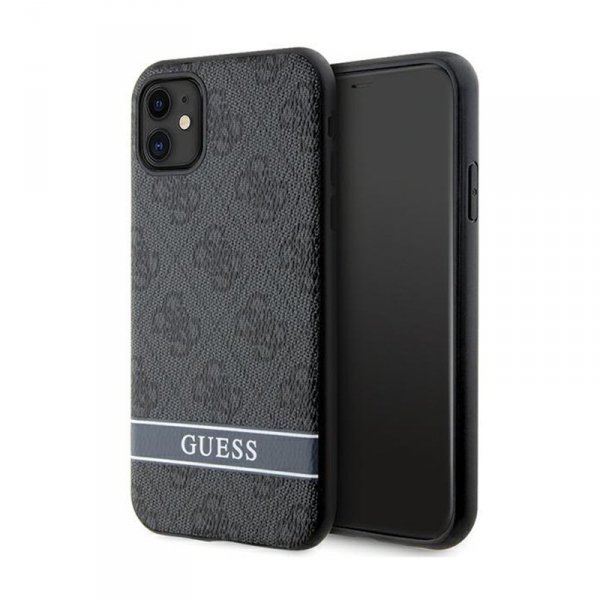 Guess 4G Printed Stripe - Etui iPhone 11 / iPhone XR (szary)