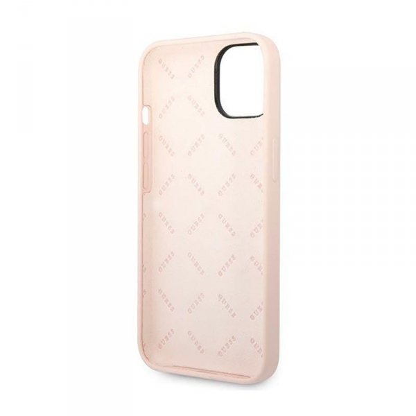 Guess Silicone Triangle Logo - Etui iPhone 14 Plus (różowy)