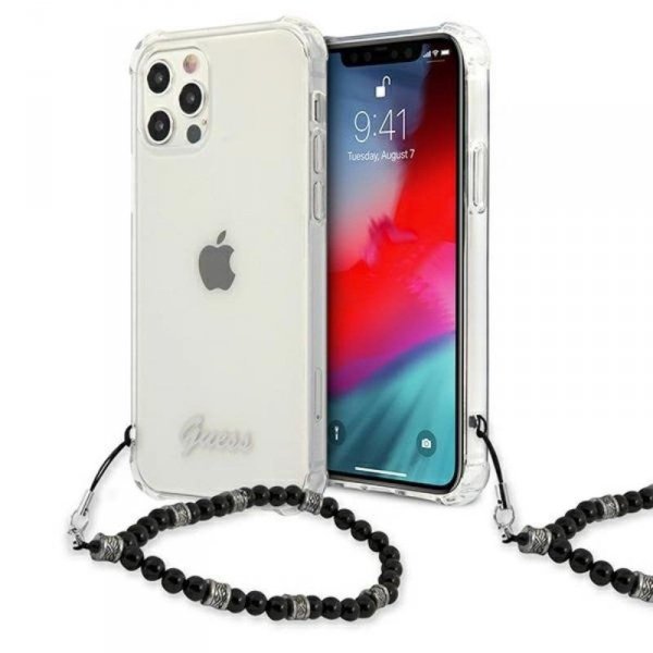 Guess Black Pearl Strap - Etui iPhone 12 / iPhone 12 Pro (przezroczysty)