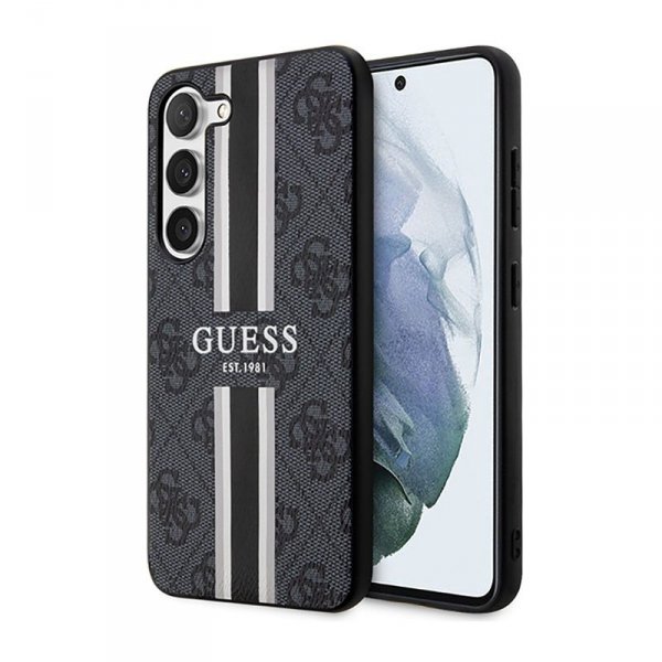 Guess 4G Printed Stripe - Etui Samsung Galaxy S23 (czarny)