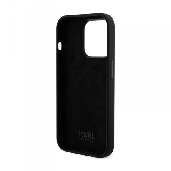 Karl Lagerfeld Silicone Karl & Choupette Heads - Etui iPhone 15 Pro (czarny)