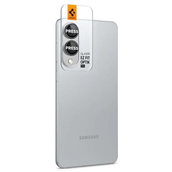 Spigen Optik Pro GLAS.TR EZ Fit Camera Protector 2-Pack - Szkło ochronne na obiektyw do Samsung Galaxy S25 Edge (2 szt)(Czarny)