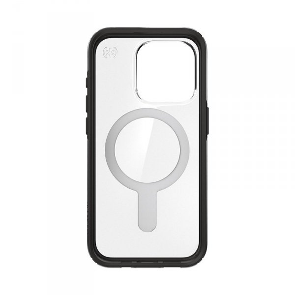 Speck Presidio Perfect-Clear ClickLock & Magsafe - Etui iPhone 15 Pro (Clear / Frosted Black / Slate Grey)