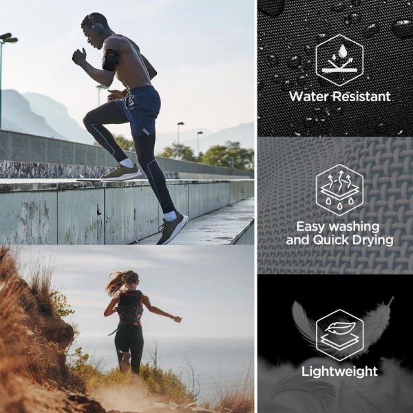 Spigen A702 Dynamic Shield Armband - Etui / Sportowa opaska na ramię na smartfon do 6.9&quot; (Czarny)