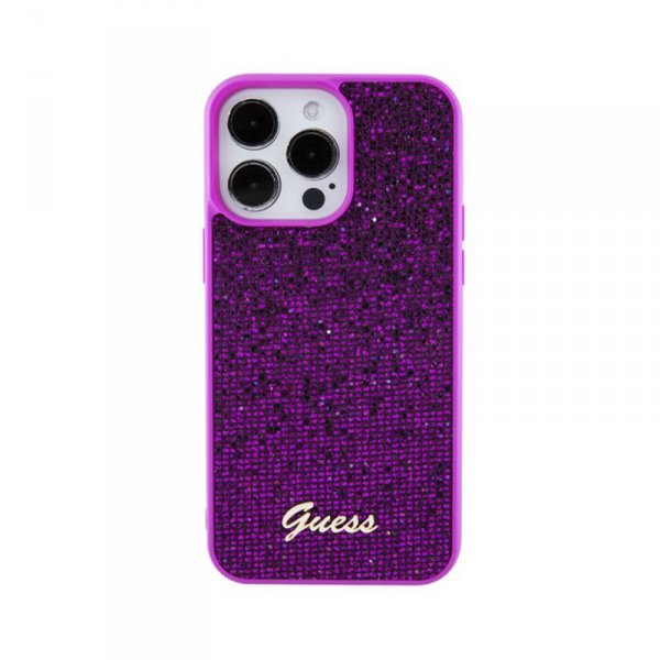 Guess Disco Metal Script - Etui iPhone 15 Pro Max (fuksja)