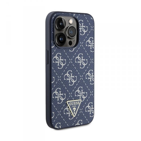 Guess 4G Triangle Metal Logo - Etui iPhone 15 Pro (niebieski)