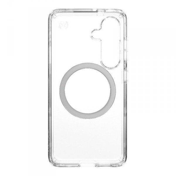 Speck Presidio Perfect-Clear Magnet - Etui Samsung Galaxy S25 / S24 MagSafe (Clear / Chrome Finish / Serene Silver)
