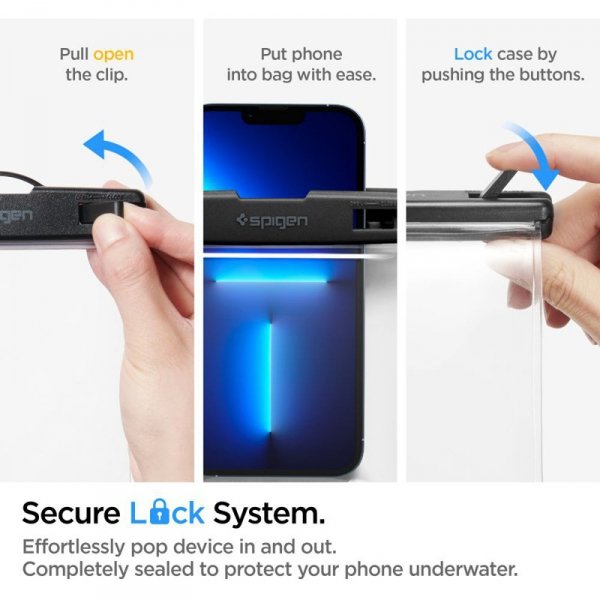 Spigen A601 Universal Waterproof Case - Etui do smartfonów do 6.9&quot; (Przezoczysty)