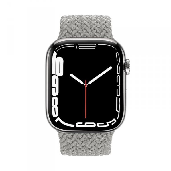 Crong Wave Band – Pleciony pasek do Apple Watch 38/40/41/42 mm (jasny szary)