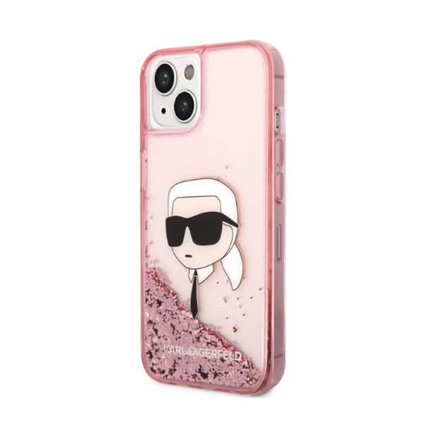 Karl Lagerfeld Liquid Glitter NFT Karl&#039;s Head - Etui iPhone 14 Plus (różowy)
