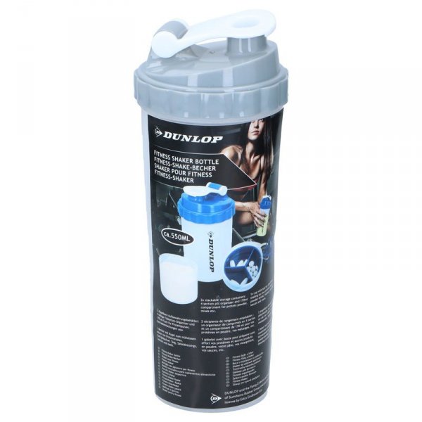 Dunlop - Butelka sportowa shaker z wygodnym zamykaniem 550 ml (szary)