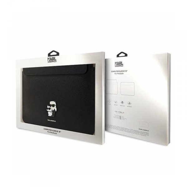 Karl Lagerfeld NFT Saffiano Karl & Choupette Sleeve - Etui na notebook 16&quot; (Czarny)