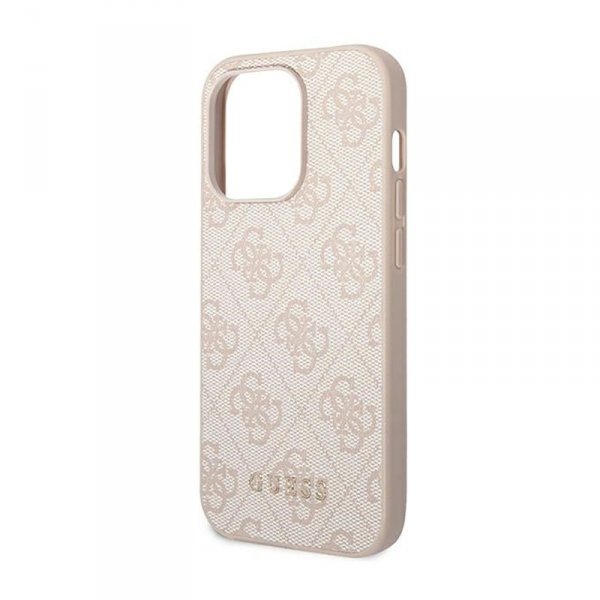 Guess 4G Metal Gold Logo – Etui iPhone 14 Pro Max (różowy)