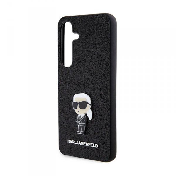 Karl Lagerfeld Fixed Glitter Ikonik Logo Metal Pin - Etui Samsung Galaxy S24 (czarny)