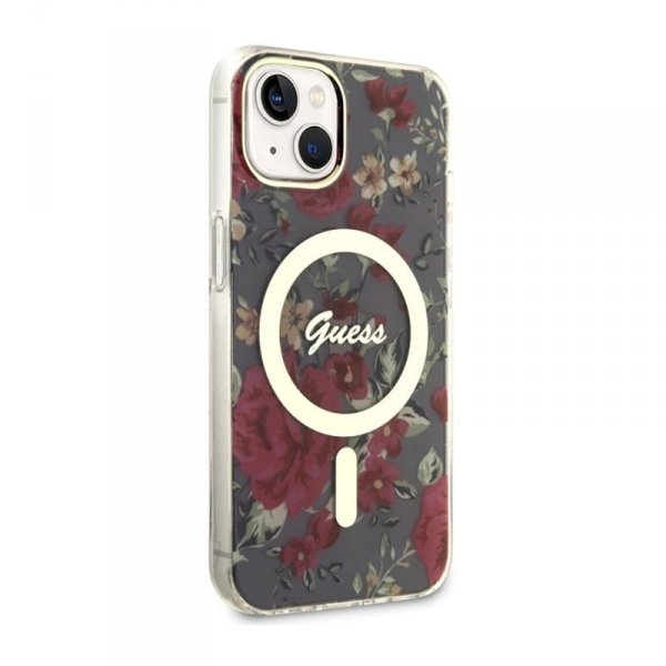 Guess Flower MagSafe - Etui iPhone 14 (Zielony)
