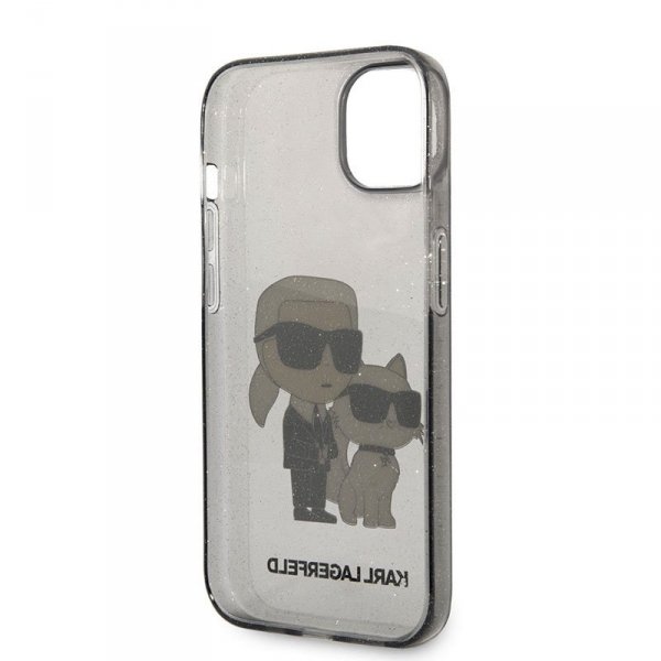Karl Lagerfeld IML Glitter NFT Karl & Choupette - Etui iPhone 14 Plus (czarny)