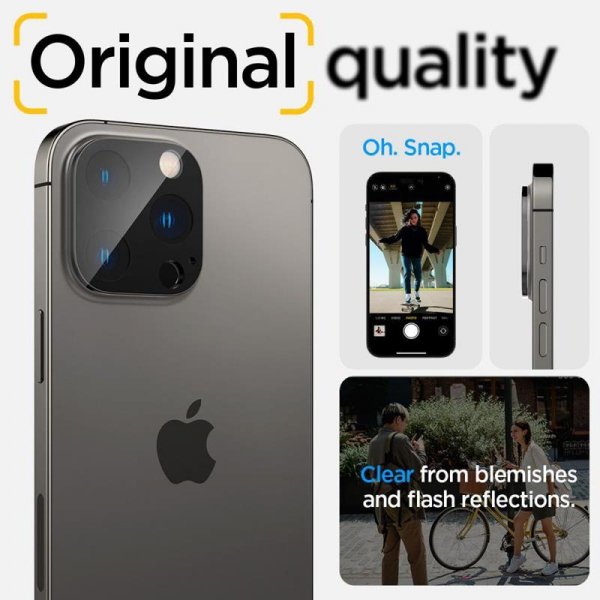 Spigen Optik.TR Camera Lens Protector 2-Pack - Szkło ochronne na obiektyw do iPhone 16 Pro / 16 Pro Max / 15 Pro / 15 Pro Max / 