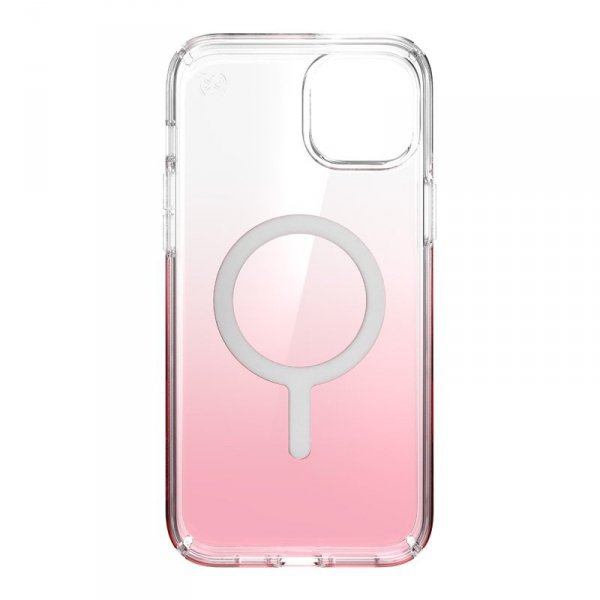 Speck Presidio Perfect-Clear + Ombre + MagSafe - Etui iPhone 15 Plus / 14 Plus z powłoką MICROBAN (Clear / Vintage Rose Fade)