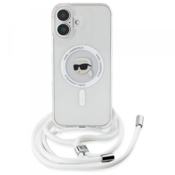 Karl Lagerfeld Crossbody IML Karl Head MagSafe - Etui iPhone 16 (przezroczysty)